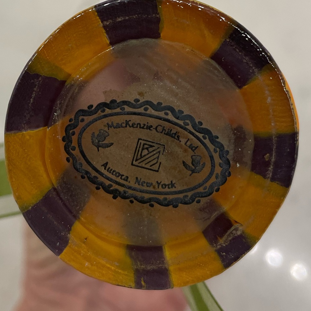 MacKenzie-Childs 6” Circus Glass Bud Vase - Picture 3 of 3